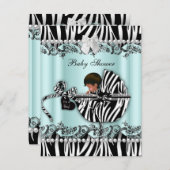 Zebra van Afrikaanse Amerikaanse Baby showers Kaart (Voorkant / Achterkant)