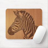 Zebra van betonhout muismat (Met muis)