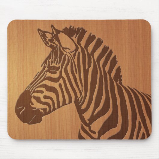 Zebra van betonhout muismat (Voorkant)
