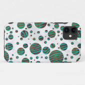 Zebra van bruine en Blauwgroen pokadots Case-Mate iPhone Case (Achterkant (horizontaal))