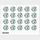 Zebra van bruine en Blauwgroen pokadots Ronde Sticker (Vel)