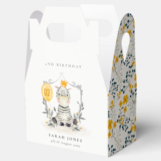 Zebra van Cute Yellow Baby Vloeit elke dag van de  Bedankdoosjes (Geopend)