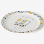 Zebra van Cute Yellow Baby Vloeit elke dag van de Papieren Bordje (Gekanteld)