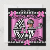 Zebra van de Afrikaanse Amerikaanse Baby shower Cu Kaart (Voorkant)