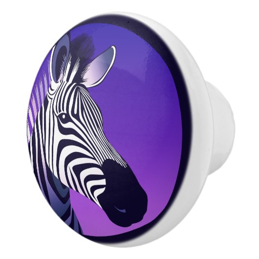 Zebra van de jaren 80 keramische knop (Rechts)