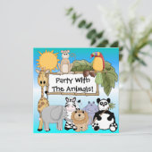 Zebra van Giraffe Lion dierentuin Kaart (Staand voorkant)