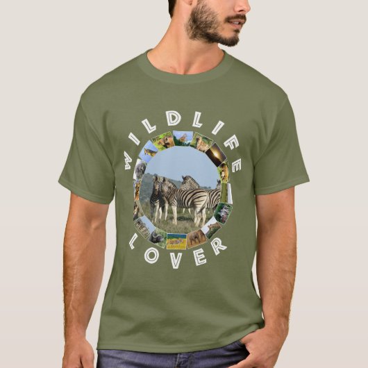 Zebra van het Afrikaanse Wildlife Lover Blue Sky T-shirt (Voorkant)
