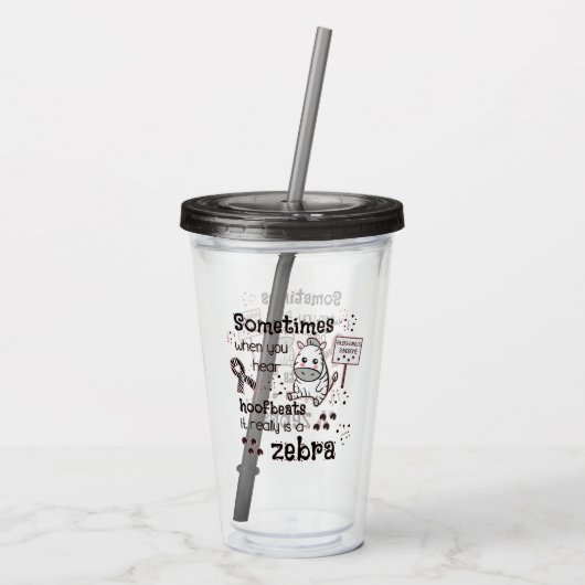 Zebra van het Syndroom van Ehlers-Danlos Acryl Drinkbeker (Achterkant)