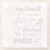 Zebra van het Syndroom van Ehlers-Danlos Glazen Onderzetter (Achterkant)