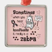 Zebra van het Syndroom van Ehlers-Danlos Metalen Ornament (Voorkant)