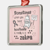 Zebra van het Syndroom van Ehlers-Danlos Metalen Ornament (Links)