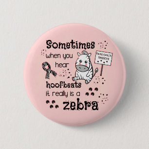 Zebra van het Syndroom van Ehlers-Danlos Ronde Button 5,7 Cm