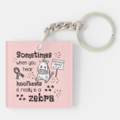 Zebra van het Syndroom van Ehlers-Danlos Sleutelhanger (Achterkant)