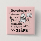 Zebra van het Syndroom van Ehlers-Danlos Vierkante Button 5,1 Cm (Voorkant)