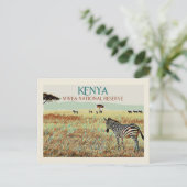 Zebra van Kenia, Nationaal Reserve Mwea Briefkaart (Staand voorkant)