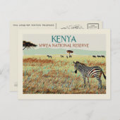 Zebra van Kenia, Nationaal Reserve Mwea Briefkaart (Voorkant / Achterkant)