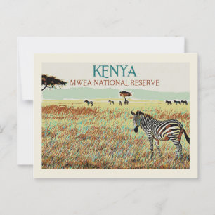 Zebra van Kenia, Nationaal Reserve Mwea Briefkaart