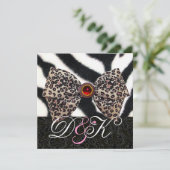 ZEBRA VEL, LUIPERD PRINTEN STROP DAS, ZWARTE DAMAS KAART (Staand voorkant)