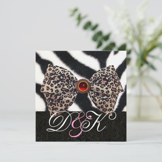 ZEBRA VEL, LUIPERD PRINTEN STROP DAS, ZWARTE DAMAS KAART (Staand voorkant)