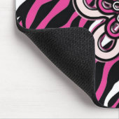 Zebra ventilator - Roze & wit Muismat (Hoek)