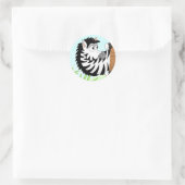 Zebra verbergen ronde sticker (Tas)