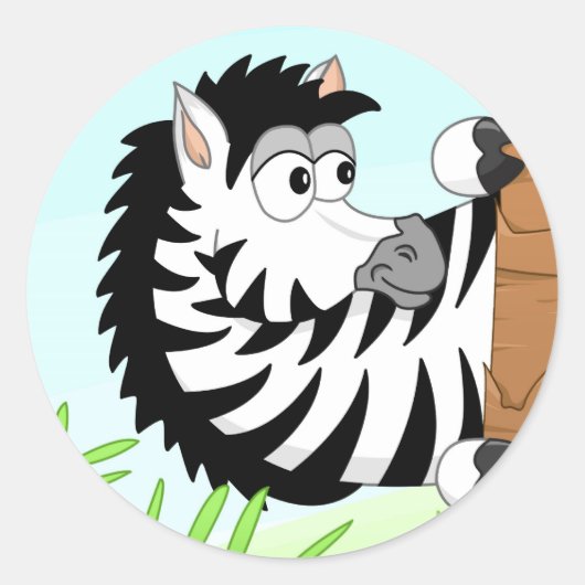 Zebra verbergen ronde sticker (Voorkant)