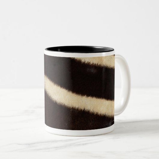 Zebra Verbergen Tweekleurige Koffiemok (Voorkant rechts)