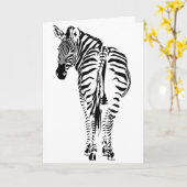 Zebra Verjaardag Kaart (Gele Bloem)