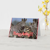 zebra verjaardag kaart (Gele Bloem)