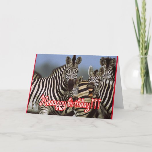 zebra verjaardag kaart (Voorkant)