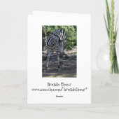 zebra Verjaardag Kaart (Achterkant)