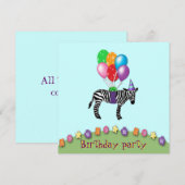 zebra verjaardag kaart (Voorkant / Achterkant)