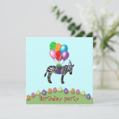 zebra verjaardag kaart (Staand voorkant)