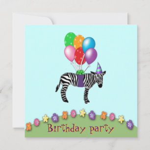 zebra verjaardag kaart