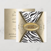 Zebra verjaardagsfeest uitnodiging (Voorkant / Achterkant)