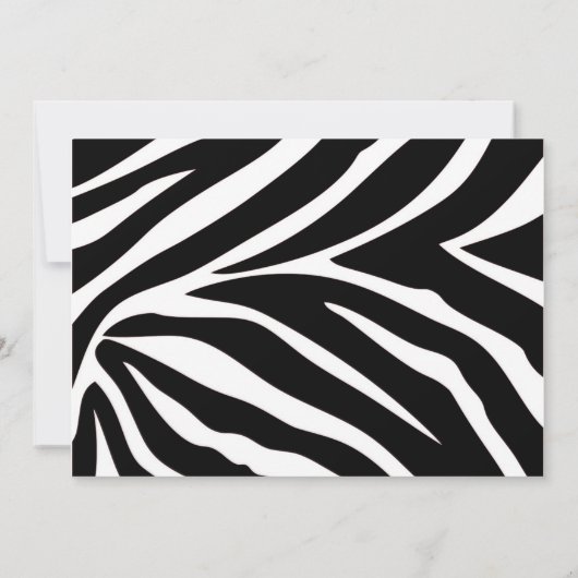 Zebra verjaardagsfeest uitnodiging (Achterkant)