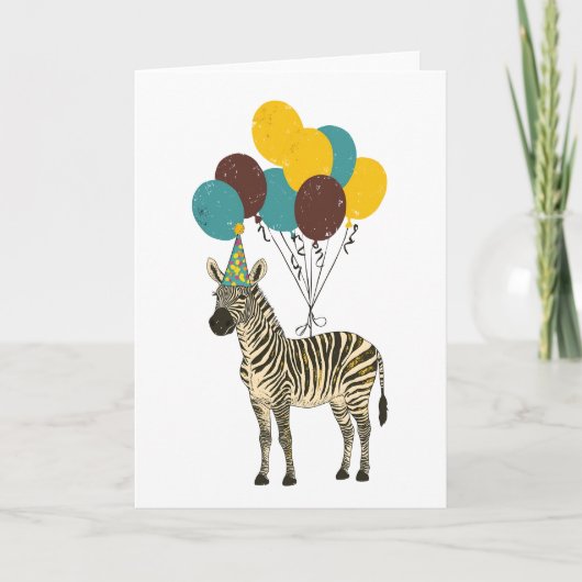 Zebra verjaardagsfeest Wenskaart Kaart (Voorkant)