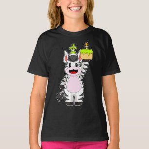 Zebra verjaardagstaartkaars t-shirt