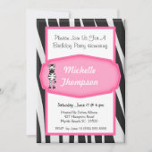 Zebra verjaardagsuitnodiging kaart (Voorkant)