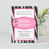 Zebra verjaardagsuitnodiging kaart (Staand voorkant)