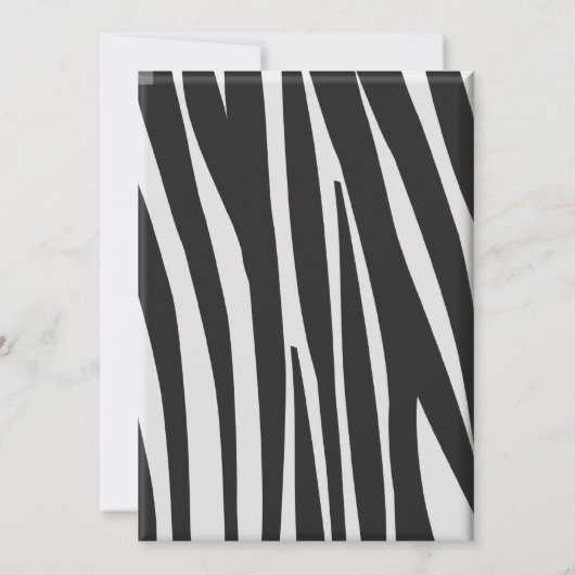 Zebra verjaardagsuitnodiging kaart (Achterkant)