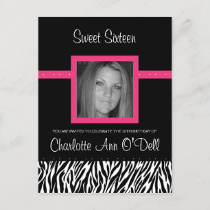 zebra; verjaardagsuitnodiging uitnodiging briefkaart