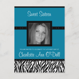 zebra; verjaardagsuitnodiging uitnodiging briefkaart