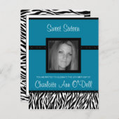 zebra; verjaardagsuitnodiging uitnodiging briefkaart (Voorkant / Achterkant)