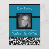 zebra; verjaardagsuitnodiging uitnodiging briefkaart (Voorkant)