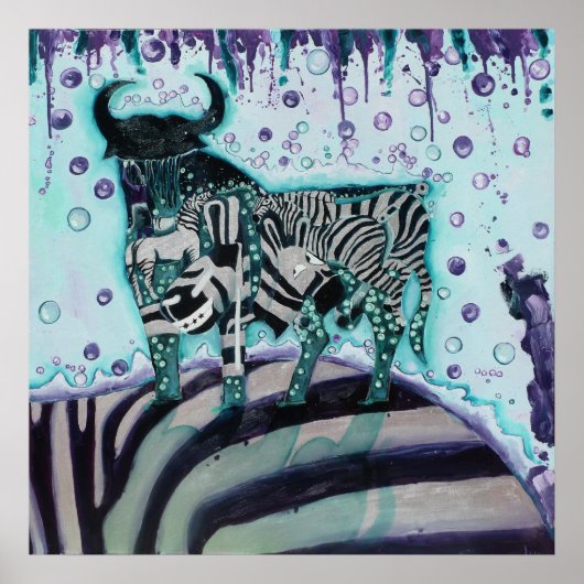 Zebra Verplaatsen Poster (Voorkant)