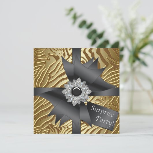 Zebra Verrassingsfeest Kaart (Staand voorkant)