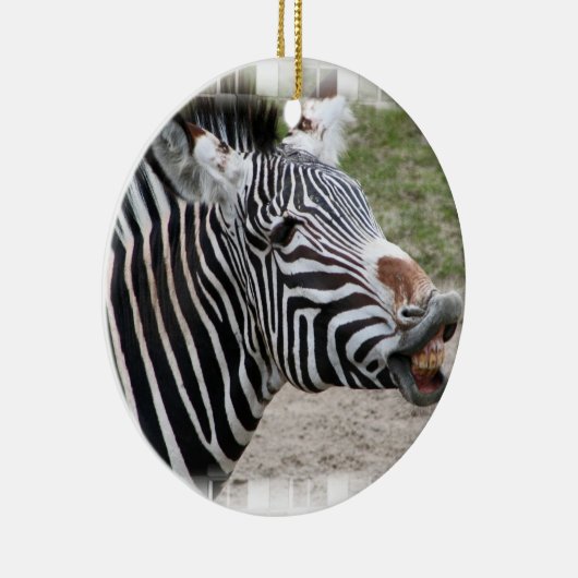 Zebra-versiering glimlachen keramisch ornament (Rechts)