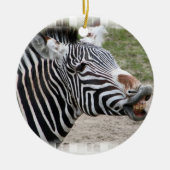 Zebra-versiering glimlachen keramisch ornament (Voorkant)