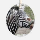 Zebra-versiering glimlachen keramisch ornament (Links)